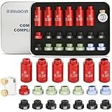 AltitudeCraft Bullet and Headspace Gauge Comparator Kit with 14 Inserts and 6 Bushings, Reloading Supplies and Equipment and Reloading Tool with Tin Box, Anodized Aluminum