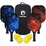 DULCE DOM Pickleball Paddles, USAPA Approved Lightweight Pickleball Set with 4 Premium Balls and Bag, Perfect Pickleball Rackets Gifts for Women Men