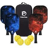 DULCE DOM Pickleball Paddles, USAPA Approved Lightweight Pickleball Set with 4 Premium Balls and Bag, Perfect Pickleball Rackets Gifts for Women Men