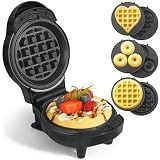 3 in 1 Waffles Maker with 6 Removable Plates- Waffle, Heart Waffle, Donut