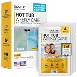 Bio Ouster 3-in-1 Weekly Hot Tub Chemicals & Spa Chemicals - Cleaner Clarifier Conditioner for Inflatable & Acrylic Spas - Chlorine Bromine Saltwater - Pre-Measured, No Draining, Made in USA (4 Week)