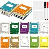 MotiMind 100 Pcs Class Library Card Pockets, Classroom Jobs Bulletin Board Library Pockets Chart with Erasable Pen and Glue for Chalkboard Home Office Back to School Decor(Confetti)