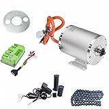 72V 3000W Brushless Motor with Temperature Sensor 6mm² Phase Wires Electric Scooter Motor 80A Fardrive Controller T8F Chain for Electric Go Kart Kit (3KW with Bracket)