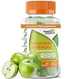 Sour Apple Flavored Vitamin C Gummies Mega Dose - 1050 mg Vitamin C - Boosts Immune System and Supports Heart Health - Great Tasting and Easy to Swallow