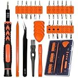 45PCS Precision Screwdriver Set With Case, Flathead Phillips Pentalobe Torx Star Small Repair Tool Kit for PC, Laptop, Tablet, Phone, PS5, XBox, Switch, Glasses, Ring Doorbell