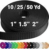 TECEUM 2 Inch Webbing – Black – 50 Yards – 2” Heavy-Duty Wide Webbing for Climbing Outdoors Indoors Crafting DIY
