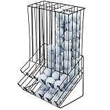 MyGift Golf Ball Dispenser, 90 Capacity Golf Ball Storage Container Matte Black Metal Wire Organizer Basket and Countertop Display Rack