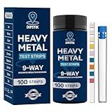 9 Way Heavy Metals Water Test Strips, 100ct Home Water Testing Kit for Iron, Mercury, Copper, Lead, Chromium, Magnesium, Cadmium, Calcium,Zinc
