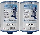 Unicel 6CH-940 45 Square Foot Media Replacement Hot Tub Spa Filter Cartridge with 225 Pleats (2 Pack)