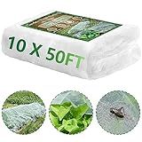 10 * 50FT Thicker Ultra Fine Garden Mesh Netting Pest Barrier, Plant Covers for Outdoor Patio Greenhouse Vegetables Fruit Flower Garden Protection, Row Covers Fabric Screen Insect Bug Bird Netting