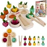 Fisher-Price Wood Montessori Toy Sorting Tree, American Montessori Society Seal of Excellence, Wooden Learning Activity Puzzle & Expert Play Tips for Preschool Kids Ages 3+ Years