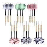 Wloedor 18Grams Steel Tip Darts, 18Pcs Professional Metal Tip Darts, Premium Darts Set, Standard Flights, Dart for Dartsboard, Dart for Indoor Sport