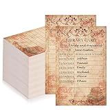 SHIQIKEJIPTY 200 PCS Library Check Out Cards Library Due Date Card Vintage Catalog Cards Bookmark Book Checkout Card for Read Lovers Back To School Classroom Supplies