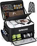 BAIXIXIG Golf Trunk Organizer and Ball Bag, 2-Layer Storage with Shoe Pocket, Storage for Golf Accessories, Gifts for Golfers