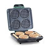 DASH Multi Mini Waffle Maker: Four Mini Waffles, Perfect for Families and Individuals, 4 Inch Dual Non-stick Surfaces with Quick Release & Easy Clean - Aqua