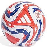 adidas Unisex-Adult FIFA Club World Cup League Soccer Ball, White/Lucid Red/Power Blue/Silver Metallic, 5