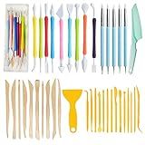 Langqun 41pcs Plastic Polymer Clay Art Tools Set for Kids Adults,Knives Pottery Tools,Ceramic Supplies for Engraving, Embossing, Shaping,Sculpting,Modeling