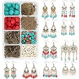 SUNNYCLUE 1 Box DIY Make 10 Pairs Bohemian Chandelier Earrings Making Kit Including Chandelier Links Turquoise Beads Earring Findings for Women Beginners DIY Earring Jewelry Making Crafts