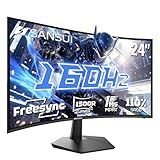 SANSUI 24 Inch Curved 160Hz Gaming Monitor,1500R Curved Gaming Monitor FHD 1080P Computer Monitor,MPRT 1ms Fast VA Display,Freesync,HDR,3000:1, HDMI2.0,DP1.4, VESA Support(ES-G24C1L HDMI Cable Incl.)