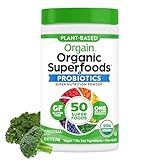 Orgain Organic Greens Powder + 50 Superfoods, Original - 1B Probiotics for Digestive Health, 7g Fiber, Antioxidants, Vegan, Plant-Based, Gluten-Free, Non-GMO, Green Juice & Smoothie Drink Mix - 0.62lb