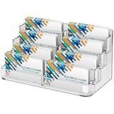 MaxGear Acrylic Business Card Holder for Desk, Clear Desktop Business Card Display Stand with 8 Pockets, 4-Tier Freestanding Card Organizer for Office, Reception, Countertop