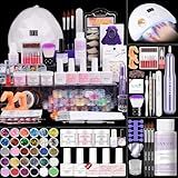 SAVILAND Acrylic Nail Kit with Drill: Professional Nails Kit Acrylic Set for Beginners with Everything U V Light Gel Polish Brushes Monomer Liquid Decorations & Tools Kit Home DIY Nail Art Salon