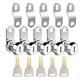 EG STARTS 5/8" Office Cabinet Door Short Lock Cash Holder Tool Box Cam Locks Tubular Cylinder Chrome Finish Keyed Alike 5 Lock Keys