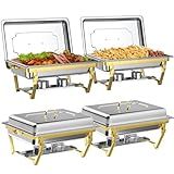 GGIU Chafing Dishes for Buffet Set: Chafers for Catering - Chafing Dish Buffet Set with Lids | Chafers and Buffet Warmers Sets | Serving Food Warmer | Chafers Servers Sets