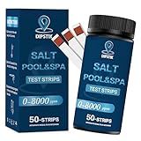 Saltwater Pool Test Strips, 0-8000 ppm, Salt Test Strips Kit for Sodium Chloride Swimming Pool and Spa Test Strips-Quick and Accurate Results