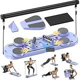 MOVOCA Pilates Board, Foldable Pilates Reformer Equipment with Timer, Multi-Purpose Portable Pilates Reformer Machine Home Pilates Kit for Home Workout, Fitness, Exercise, Abs, Core Equipment