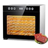 PSIIDAN Food Dehydrator Machine, 8-Tray 650W Stainless Steel Dehydrator with Adjustable Timer & Temp (Up to 167°F), Overheat Protection, Quiet Meat Dehydrator for Jerky, Fruit, Herbs, Dog Treats