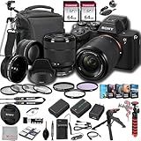 Sony a7 IV Mirrorless Digital Camera 33MP w/ 28-70mmmm Lens ILCE-7M4K/B, 128GB Memory.43 Wide & 2X Lenses, Case. Tripod, Filters, Hood, Spare Battery & Charger, Software Kit -Deluxe Bundle