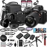 Sony a7 IV Mirrorless Digital Camera 33MP w/ 28-70mmmm Lens ILCE-7M4K/B, 128GB Memory.43 Wide & 2X Lenses, Case. Tripod, Filters, Hood, Spare Battery & Charger, Software Kit -Deluxe Bundle