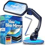 Nextcover® Bike Mirror Handlebar Mount (Left) – HD Glass | Secure & Shake-Free Bicycle Rear View Mirror for EBikes, Mountain Bikes & Scooters – Wide Angle Safety, Bicycle Mirrors