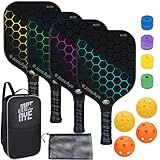 Pickleball-Paddles-Set of 4 or 2 Rackets by JoncAye, USAPA Approved Pickle-Ball Equipment with Balls, Bag, Accessories, Fiberglass Graphite Pickleball Racquet Set for Men, Women, Kids, Adults
