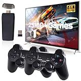 Wireless Retro Game Console, Retro Gaming Console with Built-in 9 Emulators, 25100+Games, 4K HDMI Output, Dual 2.4GHz Wireless Controller, Plug and Play Video Game Console (Black)