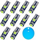 AUXLIGHT Ice Blue T5 37 74 2721 PC74 PC37 LED Bulb, 3030 Chips Super Bright 12 Volt Replacements, Interior Dome Map Dashboard Indicator Instrument Panel Gauge Cluster Lamp Lights (Pack of 10)