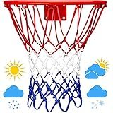 LAO XUE 2025 Upgraded Thickening Heavy Duty Basketball Net, Rainproof Sunscreen for All-Weather 21inches (6.88 Ounce) Standard Thick Nets,12 Loops for Indoor and Outdoor Replacement Net