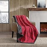 Eddie Bauer - Throw Blanket, Soft & Reversible Cotton Flannel Bedding, Throw Blanket for Couch or Bed (Kettle Falls Red/Black, 50" x 60")