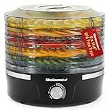 Elite Gourmet EFD319 Food Dehydrator, 5 BPA-Free 11.4" Trays Adjustable Temperature Controls, Jerky, Herbs, Fruit, Veggies, Dried Snacks, Black