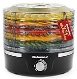 Elite Gourmet EFD319 Food Dehydrator, 5 BPA-Free 11.4" Trays Adjustable Temperature Controls, Jerky, Herbs, Fruit, Veggies, Dried Snacks, Black