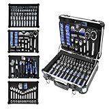 Prostormer Mechanic Tool Set, 240-Pieces Universal Household Auto Repair Tool Kit with Heavy Duty Aluminium Tool Box