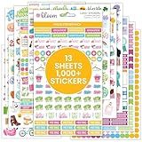 Bloom Daily Planners Planner Sticker Value Pack (13 Unique Sheets / 1,000+ Stickers) - New Variety Assortment Bundle for Planning & Decorating