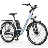 Funhang Electric Bike for Adults, 26" City Cruiser Ebike with 1000W Peak Motor, 20MPH 50 Miles Commuter Adult Electric Bicycles with 48V Battery, Adjustable Stem, 7-Speed, UL 2849 Certified