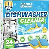Dishwasher Cleaner Tablets & Deodorizer – 24 Pack (12 Month Supply) Deep Cleaning Descaler Pods, Removes Limescale, Hard Water, Calcium, Grease & Odor, Septic Safe Heavy Duty for Dish Washer