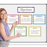 Auchq Magnetic Write & Wipe Paper Organization Chart, Dry Erase Objectives Learning Magnets for Classroom Whiteboard, Great for Classroom Goals Targets, Including 6 Magnets.