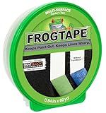 FrogTape Multi-Surface Painters Tape with PAINTBLOCK, 1 Inch Wide (0.94 In. x 60 Yds), Medium Adhesion, Green, 1 Roll (1358463)