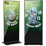 YCKJNB 65 inch Indoor Digital Signage 4K UHD 2160p,CMS Software, LCD Screen IPS Floor Standing Digital Kiosks Interactive Displays with WiFi HDMI/USB Input Auto AD Player, Android OS Black