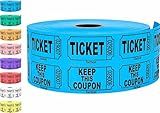 1000 Tacticai Raffle Tickets, Blue (1 of 8 Colors), Double Roll, Ticket for Events, Entry, Class Reward, Fundraiser & Prizes