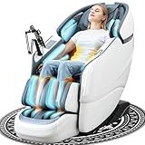 KTENTITO Massage Chair Full Body, 2025 Zero Gravity SL-Track Shiatsu Massage Chairs Recliner with AI Voice, LED Backlight Remote Control, Waist & Calf Heating Phone Controller and Holder G6 White Grey
